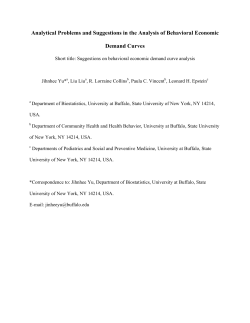 Analytical Problems and Suggestions in the Analysis of Behavioral