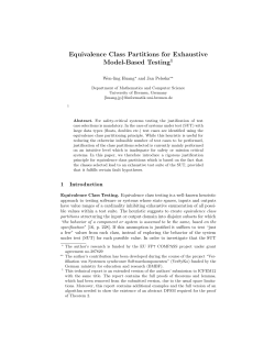 Equivalence Class Partitions for Exhaustive Model