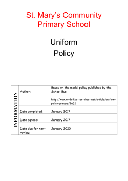 Uniform Policy - St Mary`s Community Primary School, Beetley
