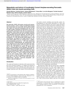 Betacellulin and Activin A Coordinately Convert Amylase