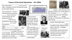 Causes of the Great Depression