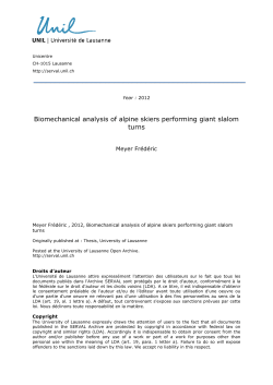 Biomechanical analysis of alpine skiers performing giant slalom turns