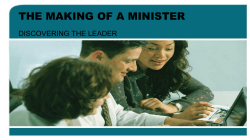 THE MAKING OF A MINISTER - First Baptist Church Summit, OK