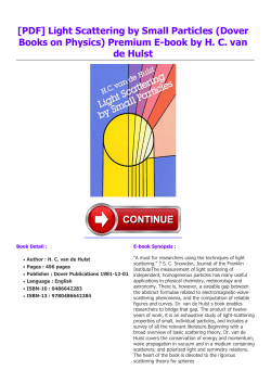 Light Scattering by Small Particles