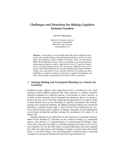 Challenges and Directions for Making Cognitive Systems Creative