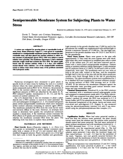Semipermeable Membrane System for Subjecting Plants to Water