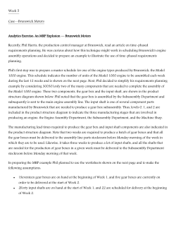 Week 5 Case—Brunswick Motors Analytics Exercise: An MRP