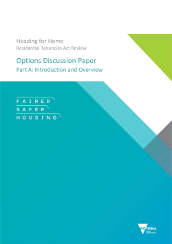 FSH Residential Tenancies Act - Options Paper