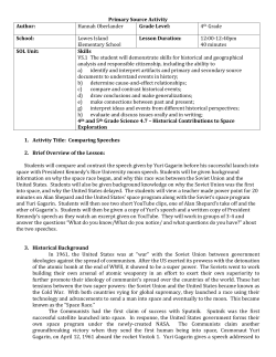 Primary Source Activity Author: Hannah Oberlander Grade Level: 4