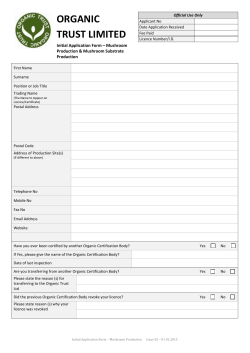 Application Form - Mushroom Production