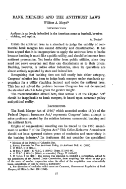 bank mergers and the antitrust laws