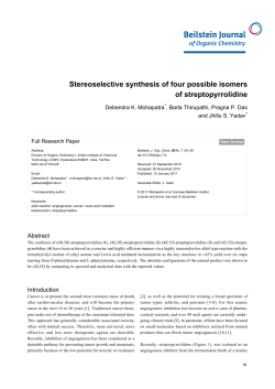 Stereoselective synthesis of four possible isomers of streptopyrrolidine
