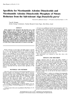Specificity for Nicotinamide Adenine Dinucleotide and