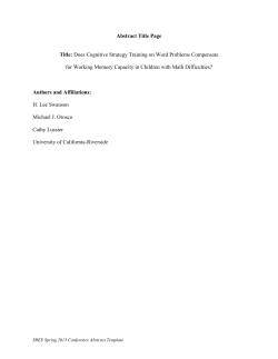 2010 SREE Conference Abstract Template