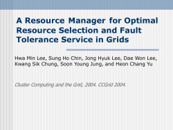 A Resource Manager for Optimal Resource Selection and