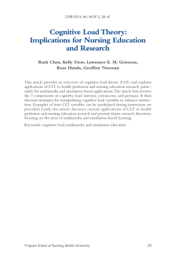 Cognitive Load Theory - Canadian Journal of Nursing Research
