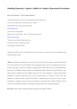 Modeling Elementary Cognitive Abilities for Adaptive Hypermedia