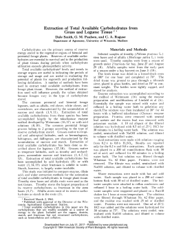 Extraction of Total Available Carbohydrates from