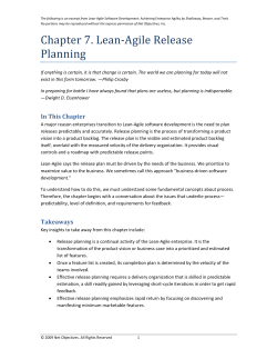 Chapter 7. Lean-Agile Release Planning