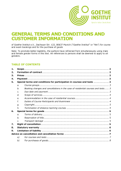 general terms and conditions and customer - Goethe