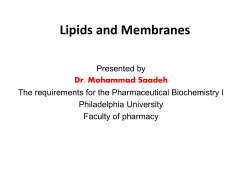 Lipids and Membranes 1 - Philadelphia University Jordan