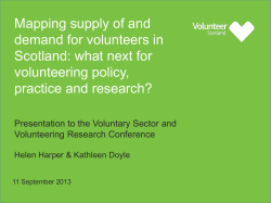 Presentation - Mapping supply of and demand for volunteers