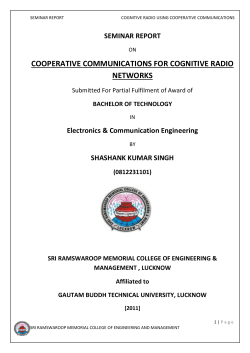 cooperative communications for cognitive radio networks