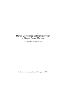 Market Dominance and Market Power in Electric