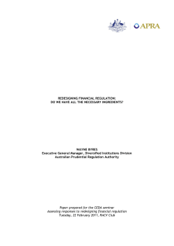REDESIGNING FINANCIAL REGULATION