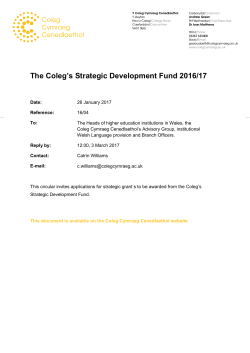 The Coleg`s Strategic Development Fund 2016/17