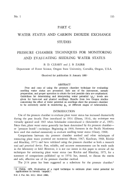 PART C WATER STATUS AND CARBON DIOXIDE EXCHANGE