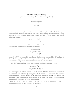 Linear Programming