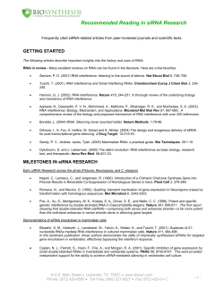 Recommended Reading for RNA Interference Research