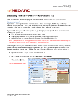 Embedding Fonts in Your Microsoft&reg; Publisher File