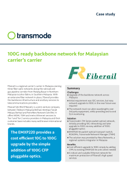 100G ready backbone network for Malaysian carrier`s carrier