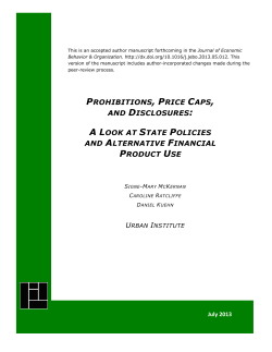Prohibitions, Price Caps, and Disclosures: A Look at