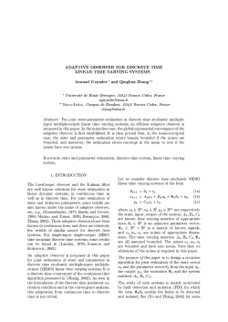 ADAPTIVE OBSERVER FOR DISCRETE TIME LINEAR TIME