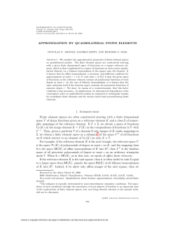 APPROXIMATION BY QUADRILATERAL FINITE ELEMENTS 1