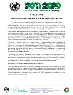 Integrating agricultural issues in national biodiversity strategies