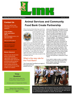 Animal Services and Community Food Bank Create Partnership