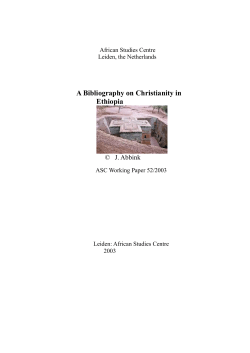 A Bibliography on Christianity in Ethiopia