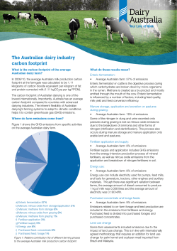 The Australian dairy industry carbon footprint