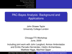 PAC-Bayes Analysis: Background and Applications