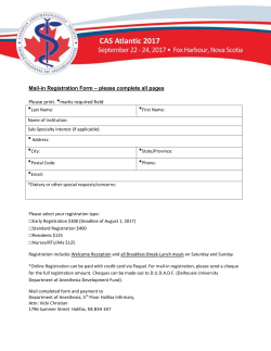 Mail-in Registration Form &ndash; please complete all pages Please print