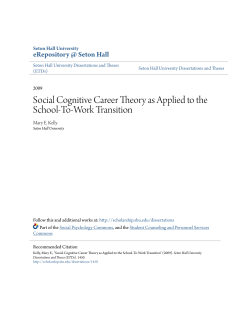 Social Cognitive Career Theory as Applied to the School-To