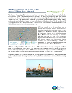 Durham-Orange Light Rail Transit Project Section 5309 New Starts
