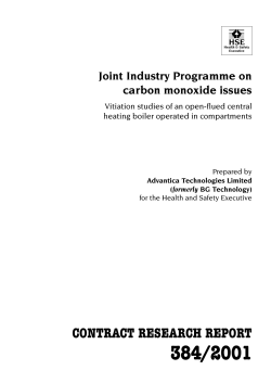 Joint Industry Programme on carbon monoxide issues