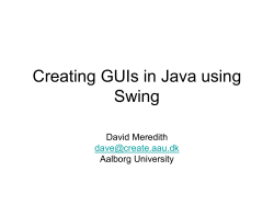 Creating GUIs in Java using JFC/Swing