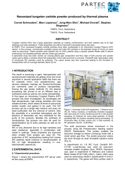 Nanosized tungsten carbide powder produced by thermal plasma