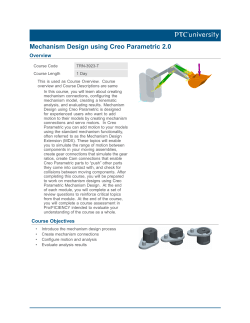 Mechanism Design using Creo Parametric 2.0